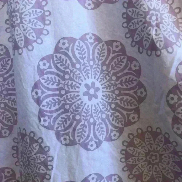 🌈 6/$60, Kiyomi House Dress, White/Lavendar, 3/4 Sleeve, Flower Print, Large - Picture 4 of 8